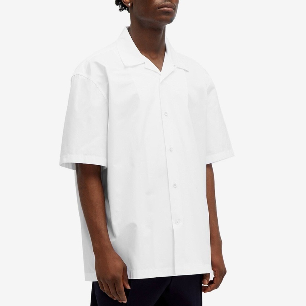 Jil Sander + Men’s Organic Natural Line Cotton Button Down Shirt Short Sleeve 50